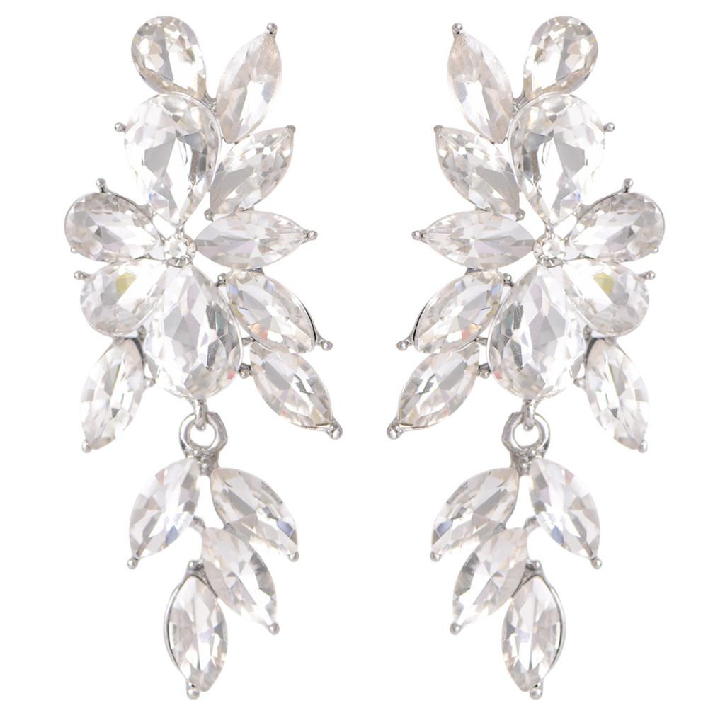 Fashion Geometric Alloy Drop Earrings For Women With Irregular Design In Autumn White