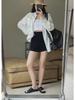 Sommer Koreanischer Stil Faux Leinen High Waist Strickshorts - Schlankmachend, Locker, Atmungsaktiv Lässiger Damen-Trend.