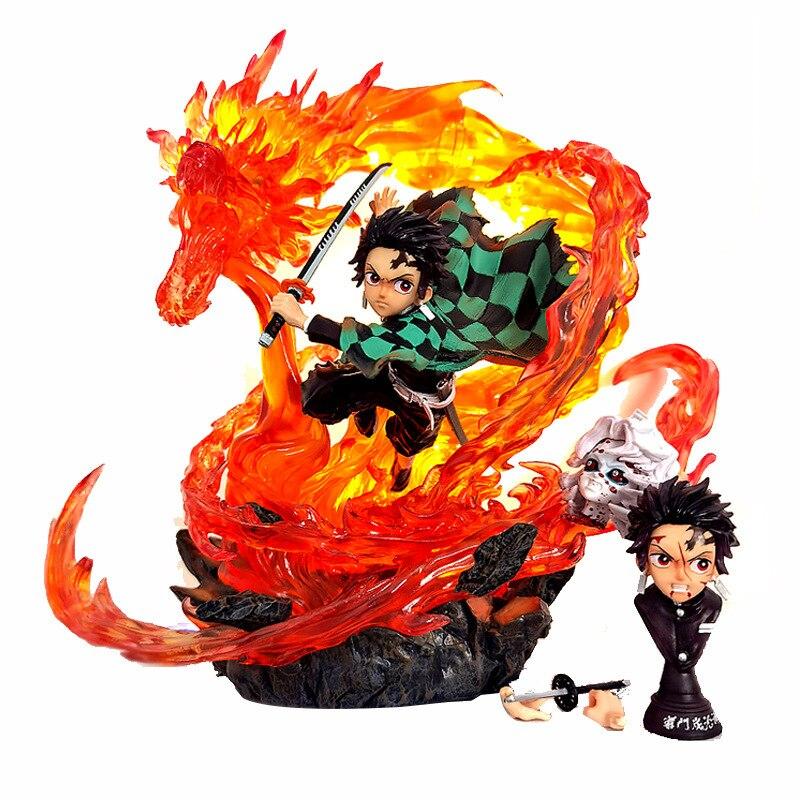30cm Demon Slayer Anime Figure Kimetsu No Yaiba Action Figure Gk Kamado Tanjirou Figurine Collection Model Doll Toys With Light