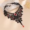 Gothic Choke Necklace Halloween Party Geometric Lace Lace Collarbone Chain
