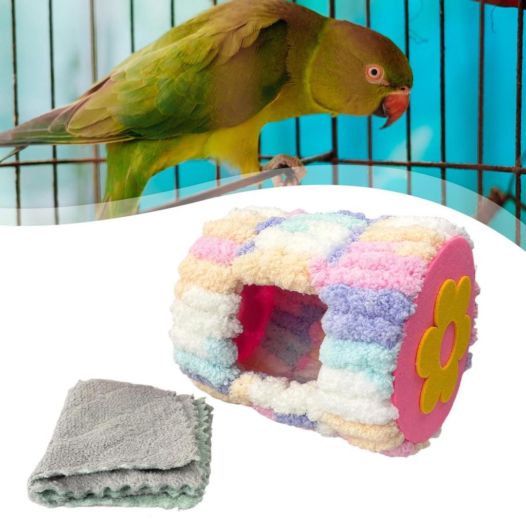 Winter Warm Bird Nest Nut Fixing Parrot Bed Shed Hut Parrot Sleeping Nest for Budgies Hamster Small Animal Parakeet Conures