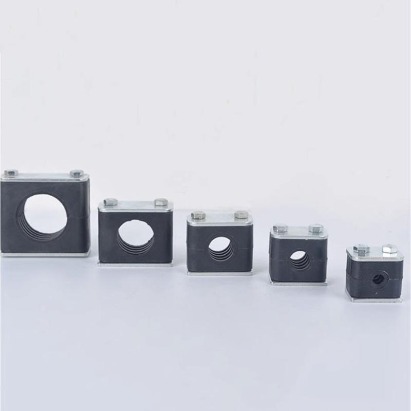 2PCS Black Pipe Clamp Bolted Plastic Clip Tube Fastener 6-50mm Diameter for Fixing And Binding