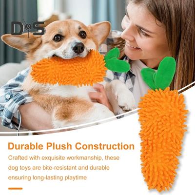 Morbido peluche da masticare per cani, mais, carota, peperone, giocattolo di peluche interattivo, resistente ai morsi, giocattolo da compagnia per cani di piccola e grande taglia, gatti