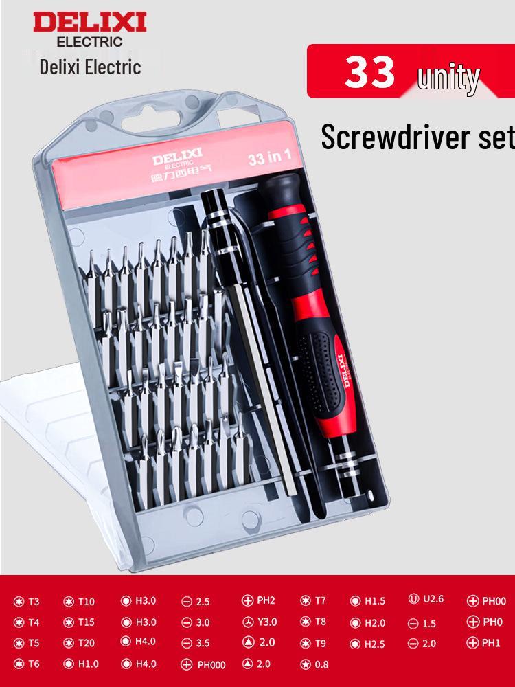 Delixi Electric Multifunktionales Schraubendreher-Set für Elektronik und Staubentfernung