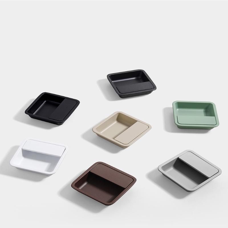 Modern Sliding Door Concealed Handle Slotted Embedded Buckle Furniture Handles Wardrobe Push Pull Hidden Kitchen Cabinet Knobs