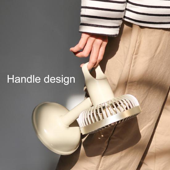 Mini Ventilador Portátil com Cabeça Inclinável de 90 Graus Ventilador de Mesa Recarregável para Casa Escritório Viagem 3 Velocidades Ajustáveis Baixo Ruído Tampa Removível