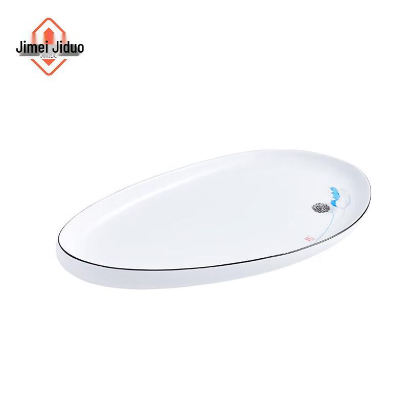 Jimeijiduo Blue Lotus Decorative Serving Plate 13 inches