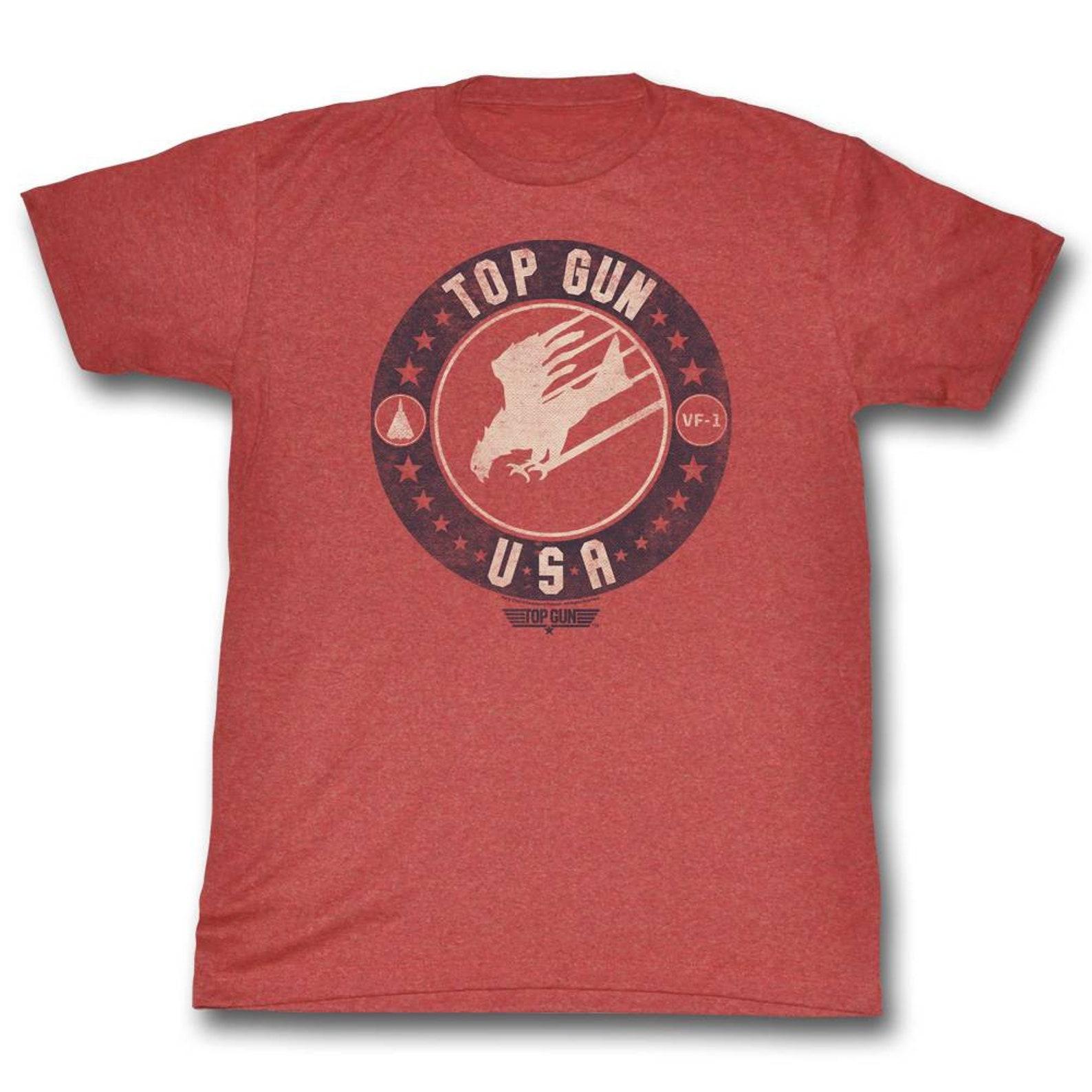 Top Gun T Bird Usa Red Heather Adult T-Shirt M