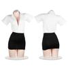 Sexy Cosplay Secretary Uniform Shirt and Short Skirt Set Two Piece Cosplay Costume