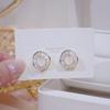 Korea Hot Selling Fashion Zircon Exquisite  Real Gold Plating Earrings Twisted Luxury Full Zircon Women's Wedding Earrings