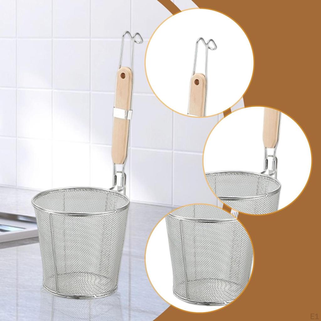Basket with Handle And Hanging Hole, Pasta Strainer, Mesh for Draining
