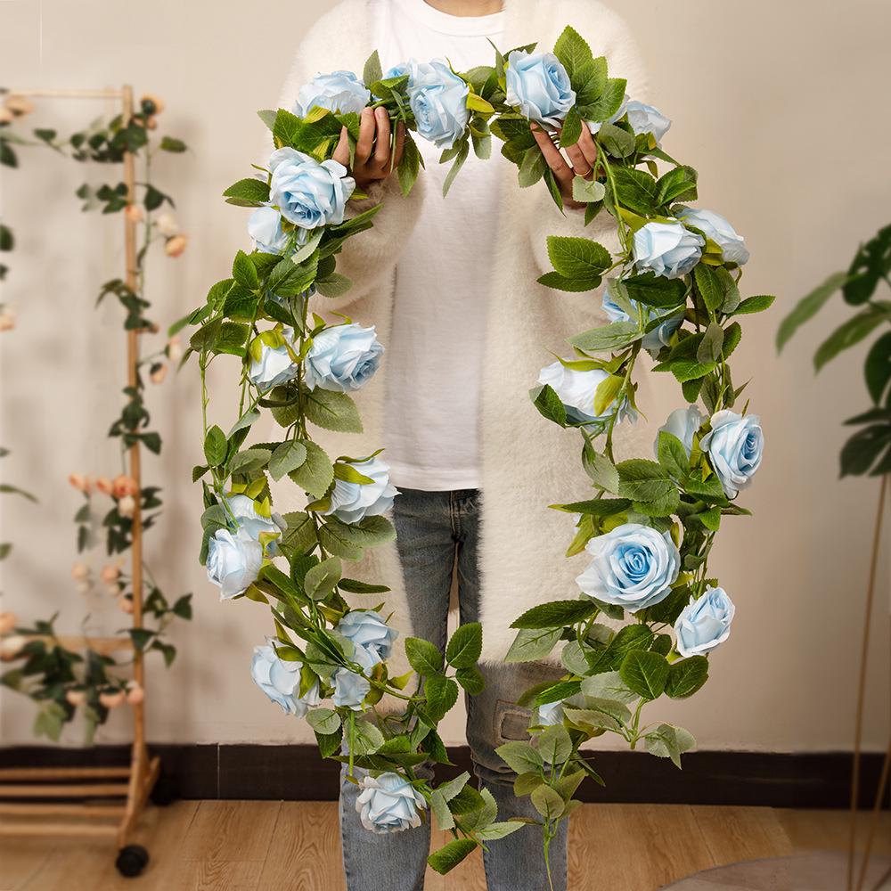 Artificial Rose Vine Wall Decor for Air Conditioner Pipes