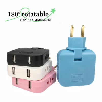 1PC USB 3 v 1 napájecí adaptér do zásuvky EU Skládací cestovní adaptéry z USA do EU Napájecí konvertor KR zástrčka elektrická zásuvka AC zásuvka