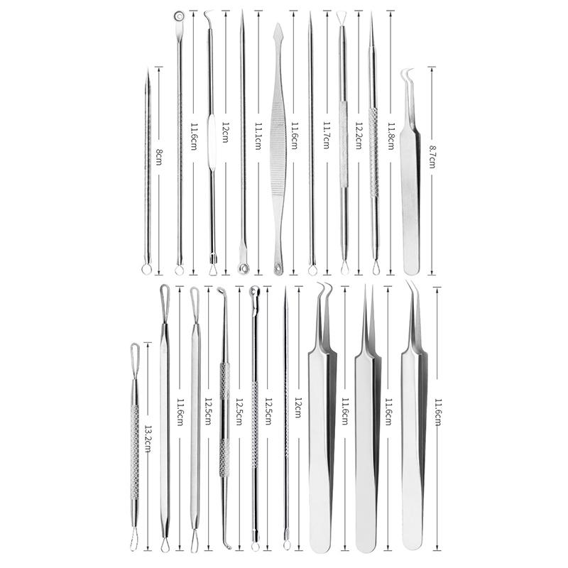 7pc/9pcs Blackhead Remover Tool Acne Remover Stainless Steel Acne Needle Set Facial Skin Pore Cleaner Skincare Cleaning Tool