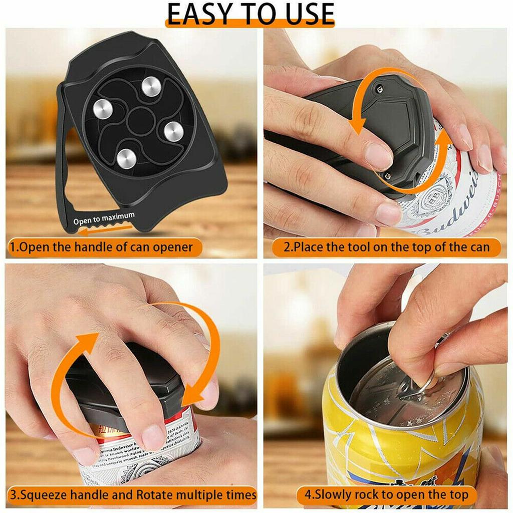 Can Opener Bar Tool Safety Manual Opener Portable Household Kitchen Tools For 8-19oz Beverage Cans
