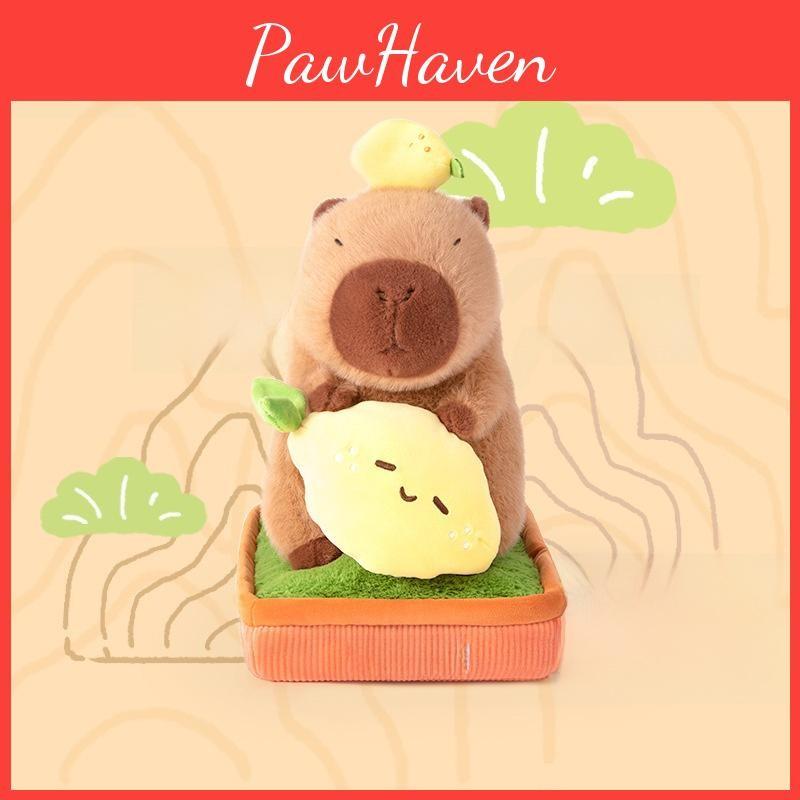 Capybara Plush Potted Toy Cute Soft Filled Doll Desktop Decoration Gift Holiday