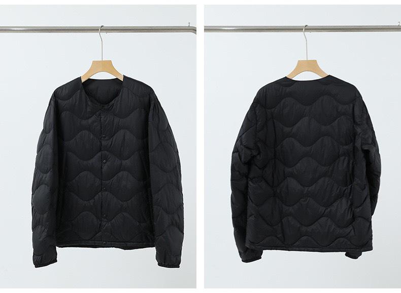 Men's Lightweight Portable Down Jacket with Curved Stitching