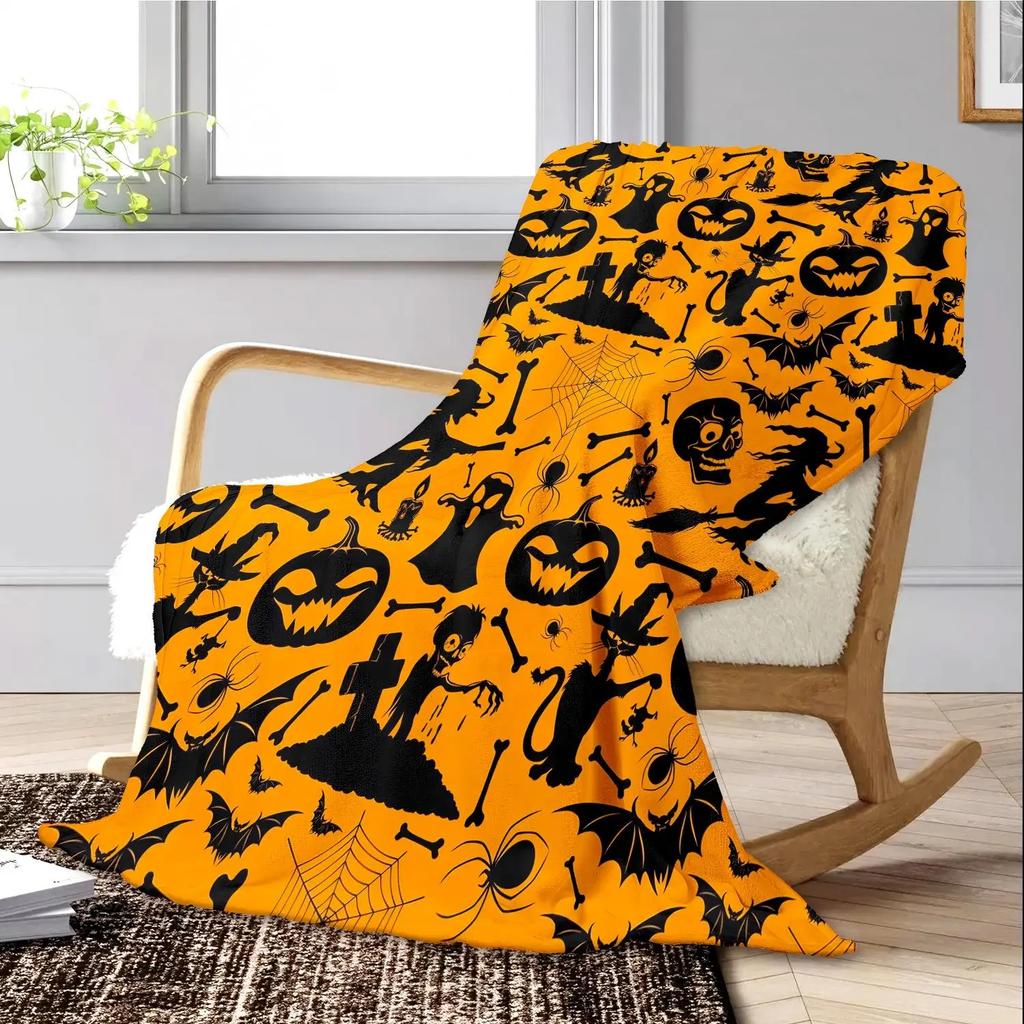 1PC Halloween theme Witch Ghost Cemetery New design Throw Blanket All Saints Day Gifts for Couch Bed Car Camping all season use