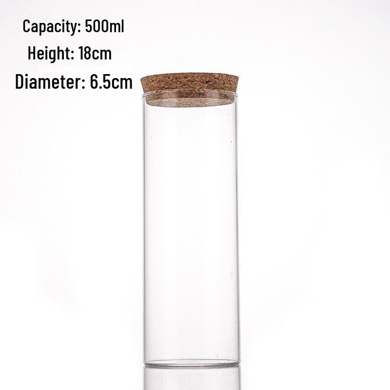 65mm Straight-Mouth Glass Tube Bottle for Tea Storage, Antiques, or Buddhist Beads Display with Lid