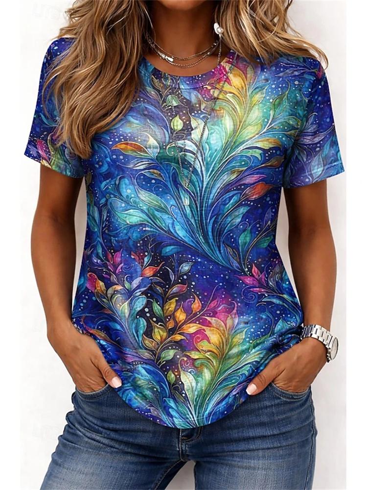 Unisexs Summer Casual Roundneck Shortsleeve Tshirt Simple Dragonfly Print Elegant Tshirt Stylish Unisexs Top