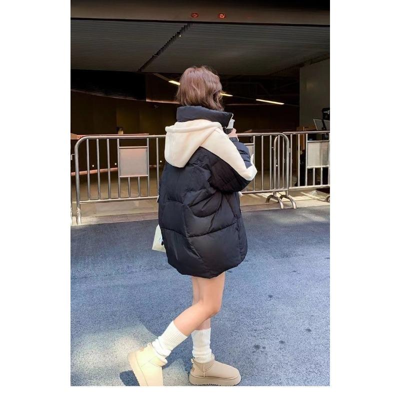 Fashion Winter Hooded Cotton Coat Women Korean Style Loose Thick Warm Long Jacket