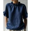 Women Summer New Solid Color Casual Loose Ruffle Short Sleeve Blouse