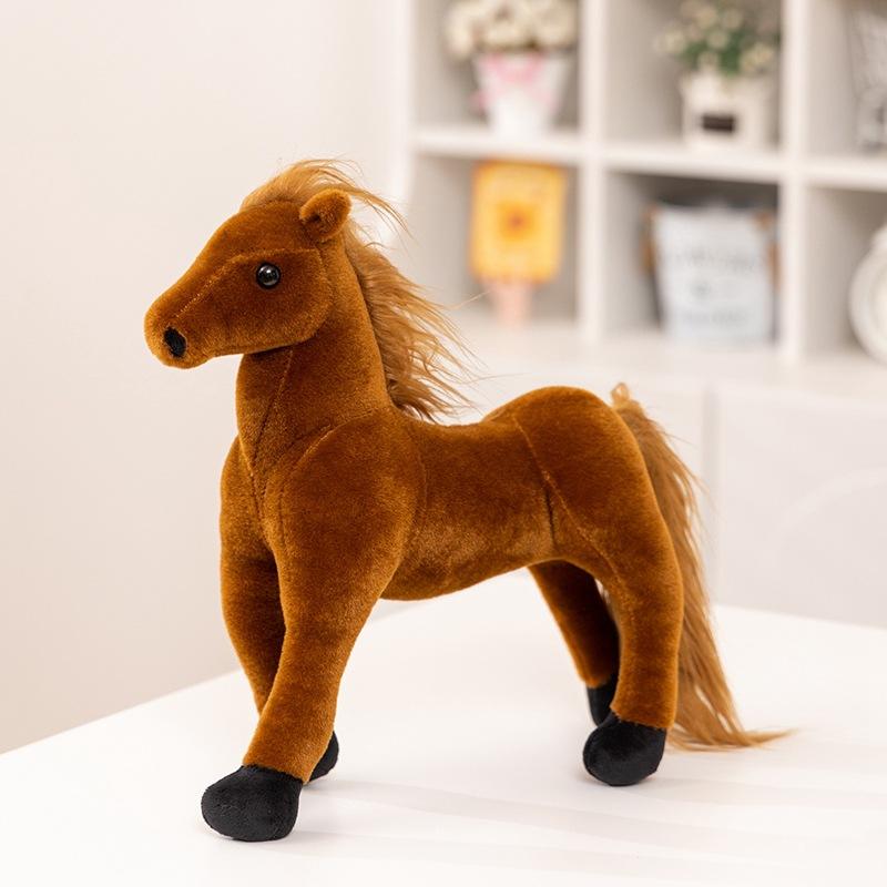 

Милая имитация черного пони кукла плюшевая игрушка маленькая белая лошадь зодиакальная лошадь кукла детская успокаивающая кукла 30*10cm（0.2kg）