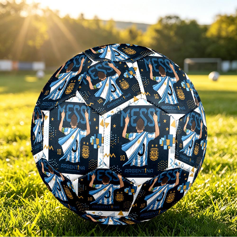 Argentina Football Printed Size 5 Soccer Ball Wear Resistant Standard Adult Training Football Fan Gift for Indoor Outdoor Match Sports