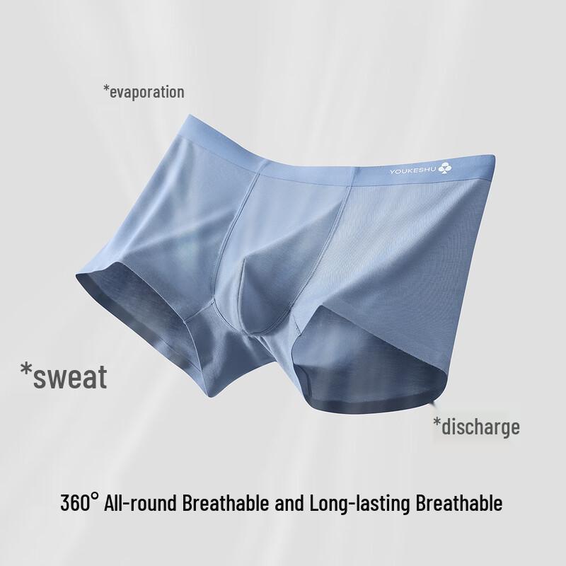 YOUKESHU Men's Antibacterial Seamless Modal Boxer Briefs