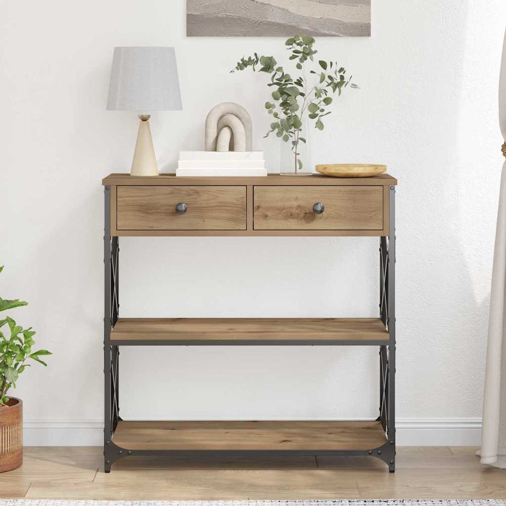 Console Table with Drawers Artisan Oak 75 x 28 x 75 cm