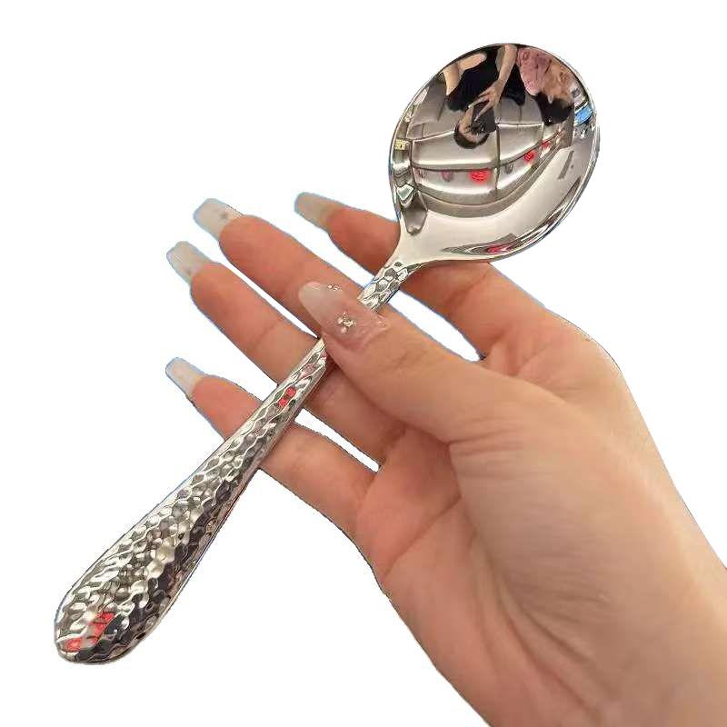 

Круглая ложка из нержавеющей стали, сетка, красная, золотистая, для ужина, с длинной ручкой, десертные ложки для перемешивания, кухонные аксессуары, гаджеты 1PCS