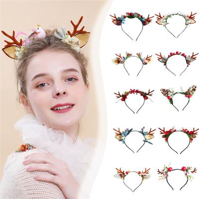 Bandeau unisexe en forme de bois de cerf, accessoire de fête pour Pâques et Noël.