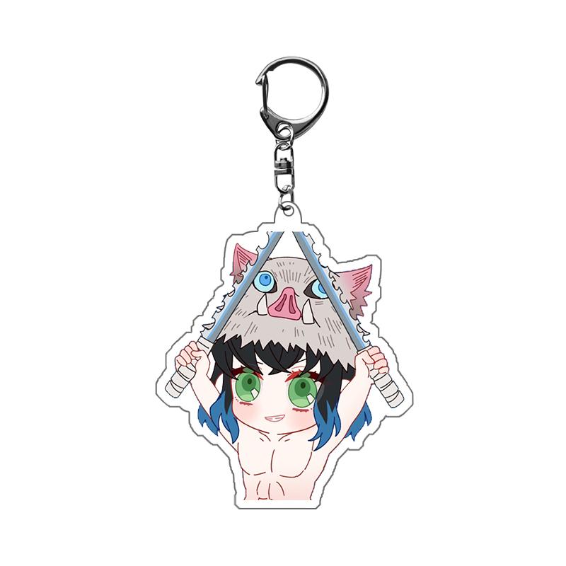 Anime Demon Slayer Kimetsu No Yaiba Llavero Anillo Dibujos Animados Kamado Tanjirou Kamado-Nezuko Tomioka Giyuu Figura de Acción Modelo Regalo