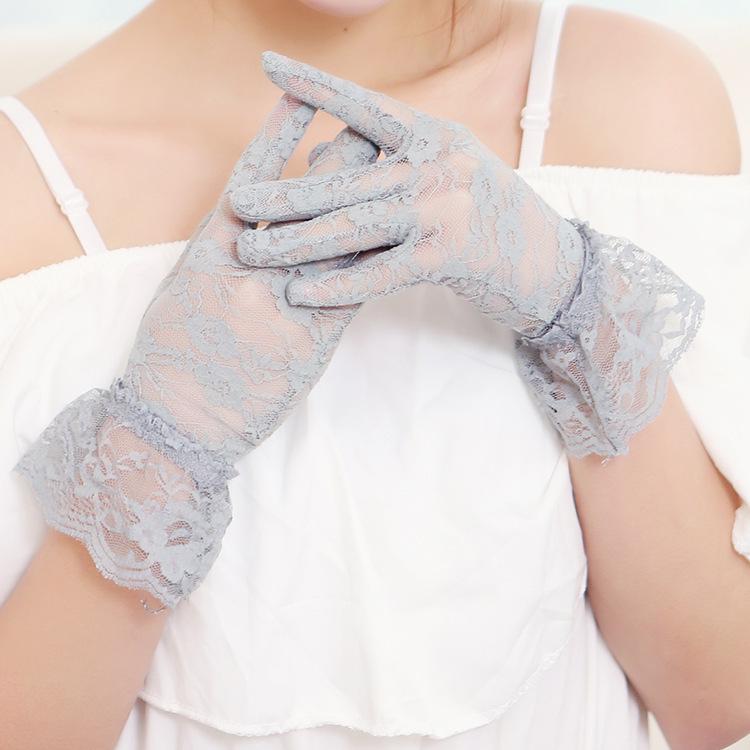Women's Spring/Summer Lace Driving Gloves: Thin Sunscreen Wedding & Etiquette Gloves
