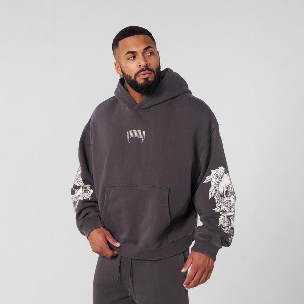 YOUNGLA Men's Retro Streetwear Hoodie - New Autumn/Winter Sports Fitness Running Sweatshirt