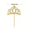 12 Stück Prinzessinnenkrone Cupcake-Topper Glitzerkrone Topper Goldene Krone Kuchen-Topper Brauthochzeit Geburtstagsparty Zubehör