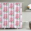 Owl Pattern Shower Curtain Pink Animal Bath Decor