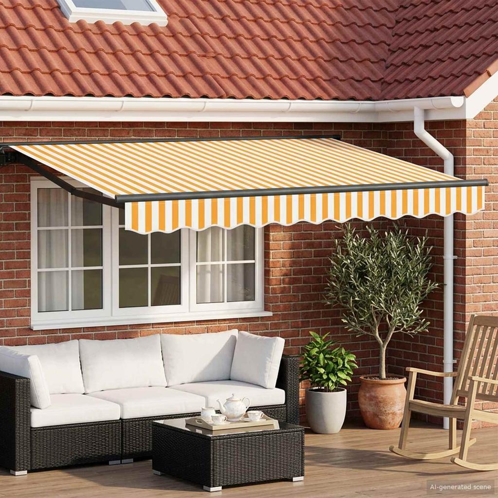 Electric Retractable Awning Yellow White Anthracite 2.5 X 2 M
