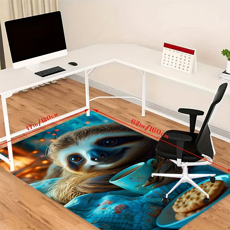 Crystal Velvet Sloth Design Area Rug for Bedroom, Living Room, And Home Office Decoration, Stylish Mat for Bedside A78