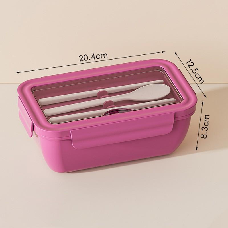 Microwave-Safe Bento Box With Leakproof Lid Dual Compartment Office Lunch Student Meal Prep Travel