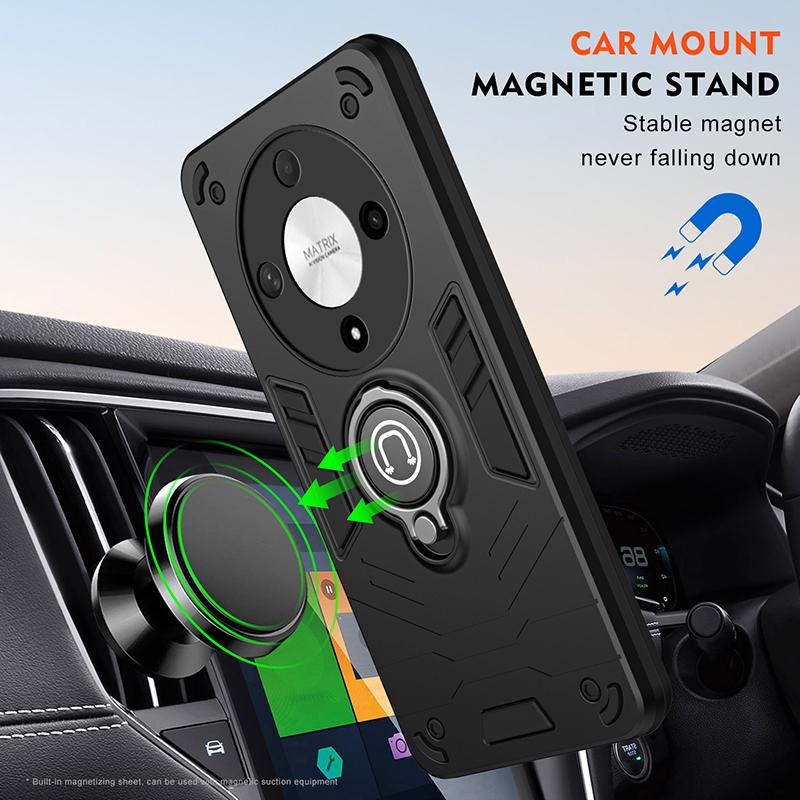 For Honor Magic 6 Lite Luxury Shockproof Armor Magnetic Phone Case For Honor Magic 6 Lite Silicone Bumper Hard PC Back Cover