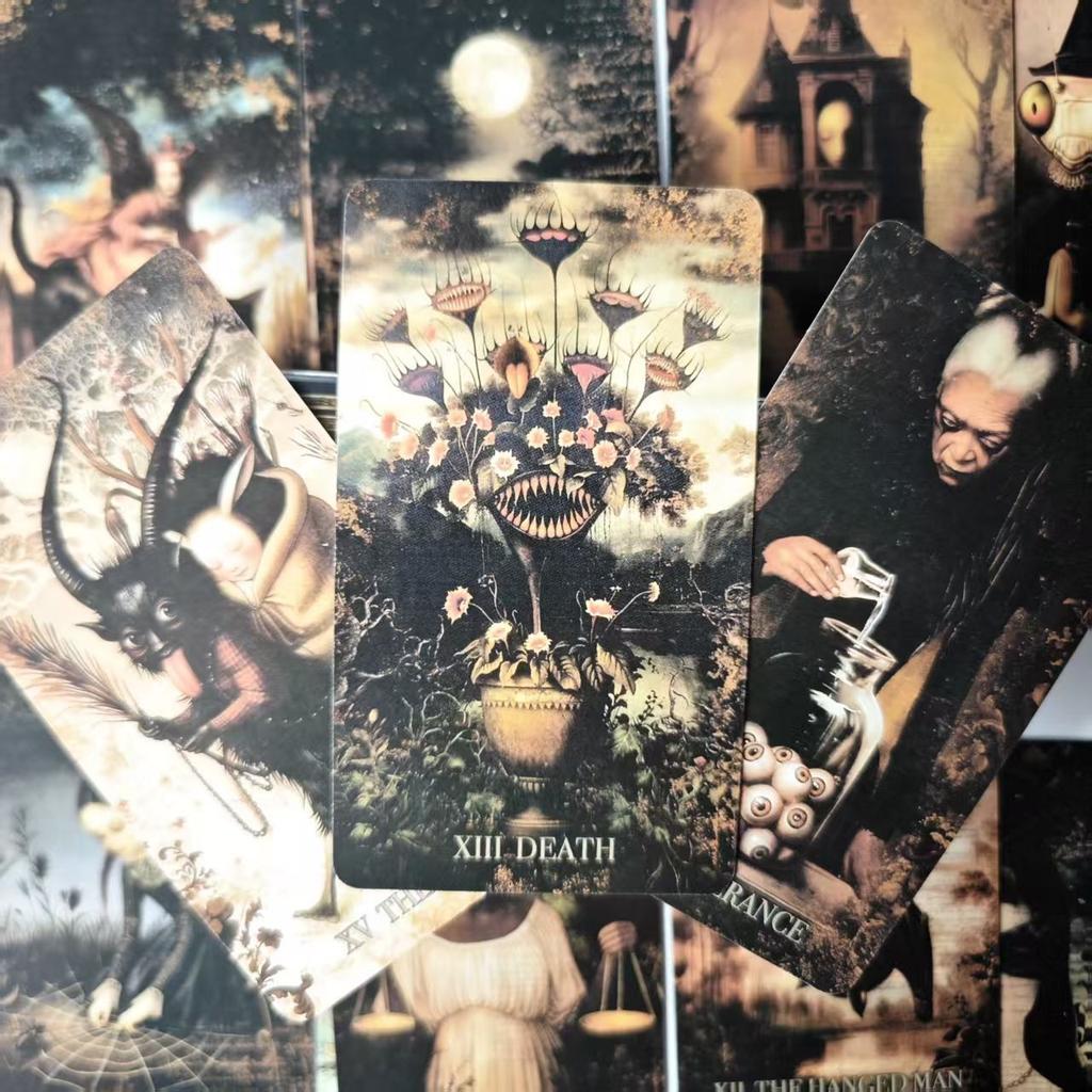 Grim Tales Tarot Deck 10,3*6cm - 78 Karten RWS Gothic Märchenkarten für Schattenarbeit, Dark Fantasy Illustriert