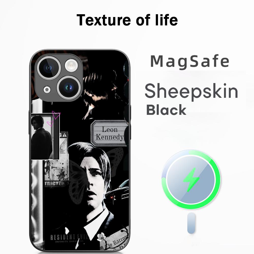 Ada wong X Leon hot game poster Phone Case For iPhone 17 16 15 14 13 12 Plus Pro Max  High-end Luxury Magsafe Sheepskin