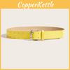 Simple Solid Color Metal Square Buckle Decoration Women Belt For Casual Denim Outfits