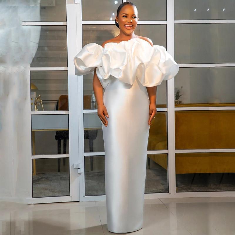 

Модное женское элегантное платье с открытыми плечами и открытой спиной с оборками без рукавов, свадебное платье подружки невесты, длинное платье макси, вечерние платья