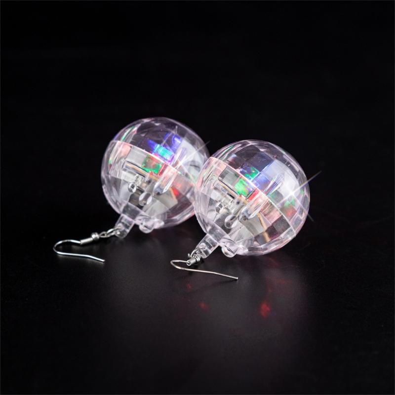 Kolczyki LED Kolczyki Klubowe Kolczyki na Imprezy Kolczyki z Efektem Kul Disco Kolczyki Wiszące z Teksturą Plastiku na Co Dzień