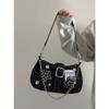 New Star Denim Underarm Bag Retro Niche English Poster Chain Bag Shoulder Bag Women