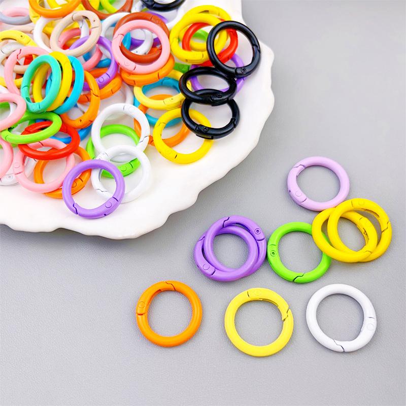 Yogodlns 10/50 Stück Metall-O-Ring, Federverschluss, zum Öffnen, rund, Karabiner, Schlüsselanhänger-Clips, DIY-Schmuck, Schnalle, Verbinder, Taschenzubehör, mehrere Farben