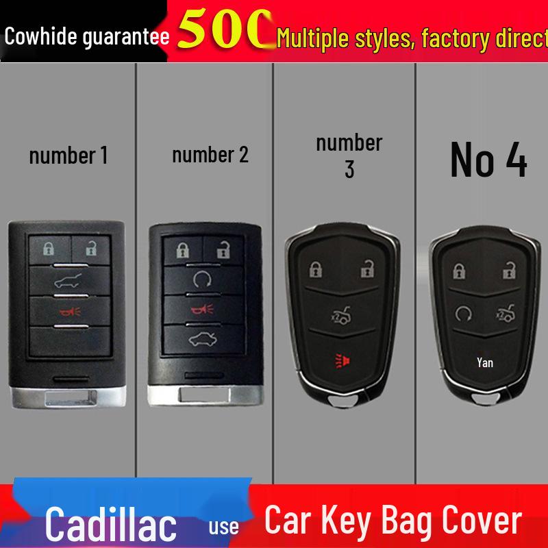 Hand-Stitched Cadillac Key Case for XT5/ATSL/XTS/CT6/SRX
