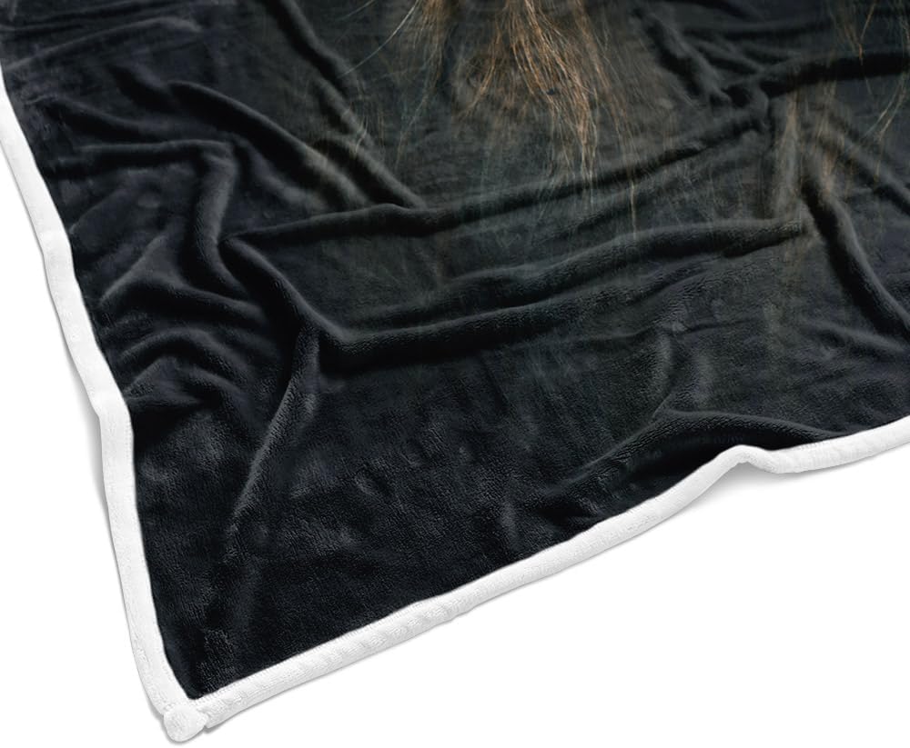 Coperte Nere con Leone, Morbide e Accoglienti in Flanella Fauna Selvatica Potente Maestoso Testa di Leone Animale Calda Coperta da Letto per Uomo Donna Adulto